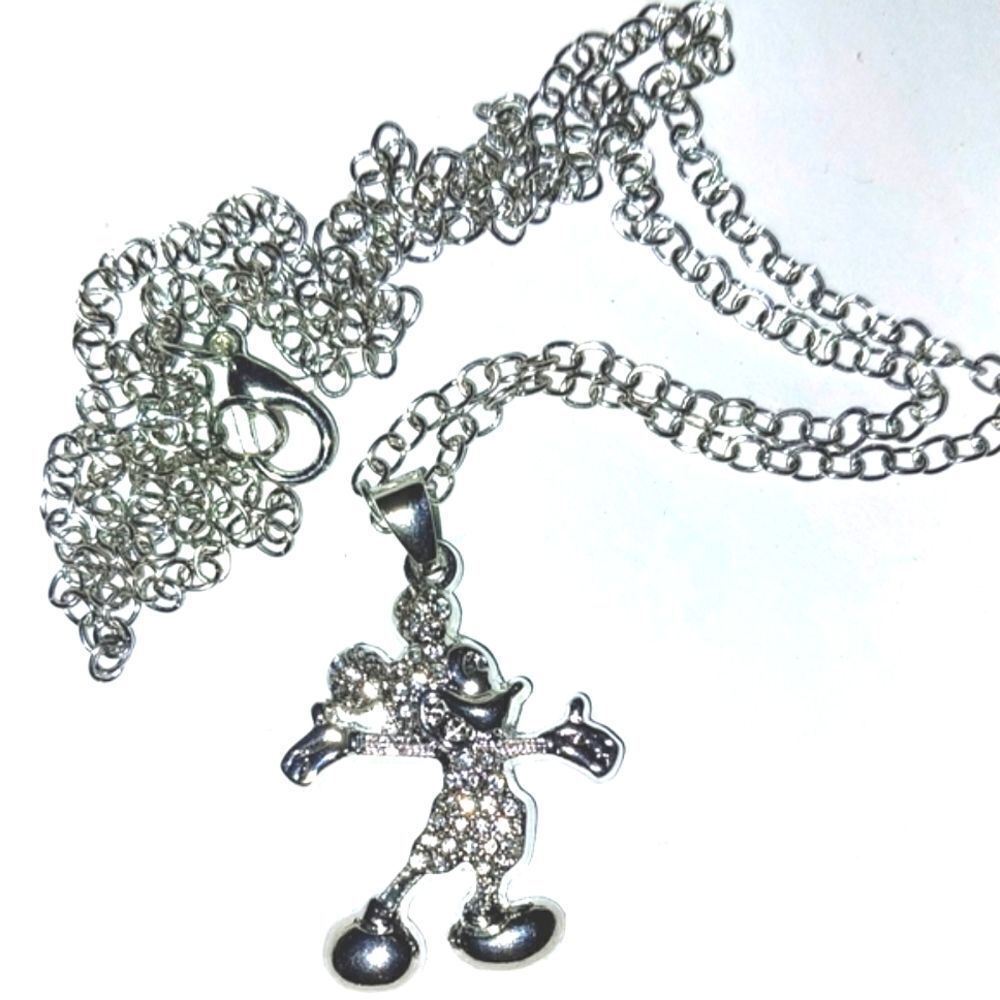 Elegant Lab Created Diamonds Beautiful Mickey Necklace